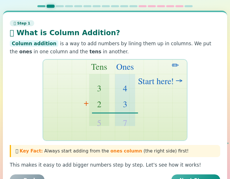 Carry the Ten! Column Addition Adventure