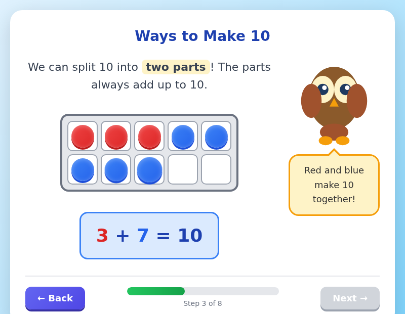 Making 10 with Ten Frames