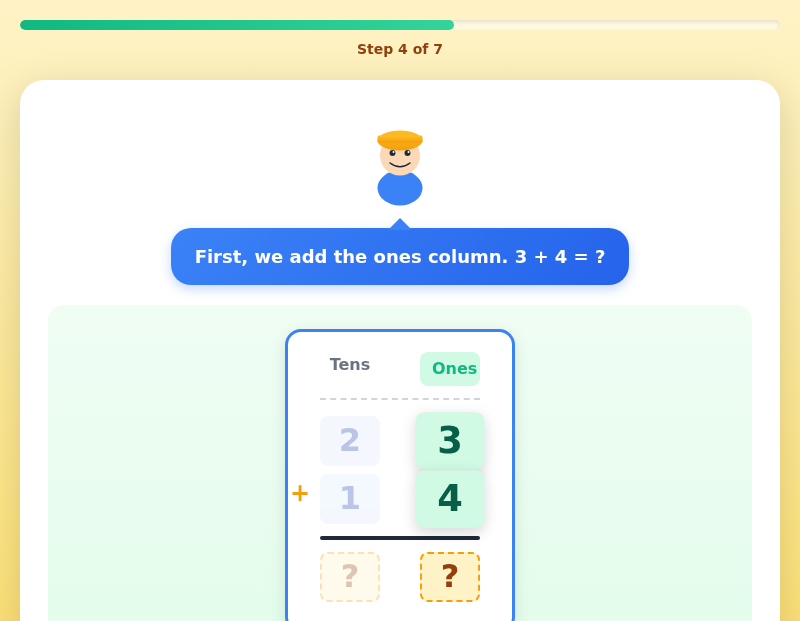 Column Addition with Builder Ben