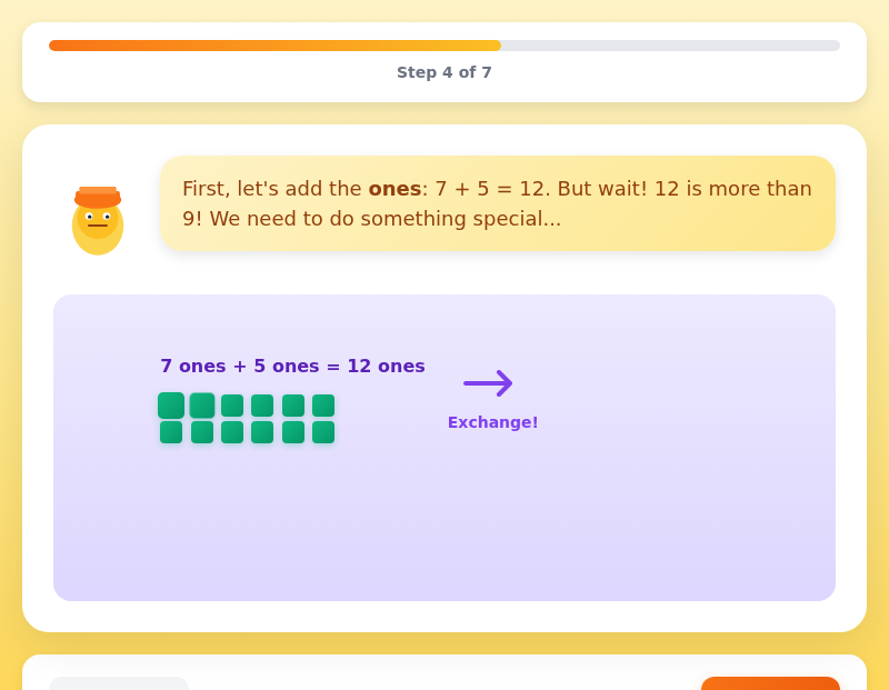Column Addition with Carrying: Building with Blocks