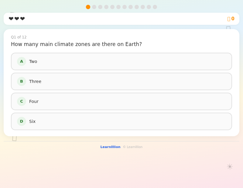 Climate Zones Explorer Quiz