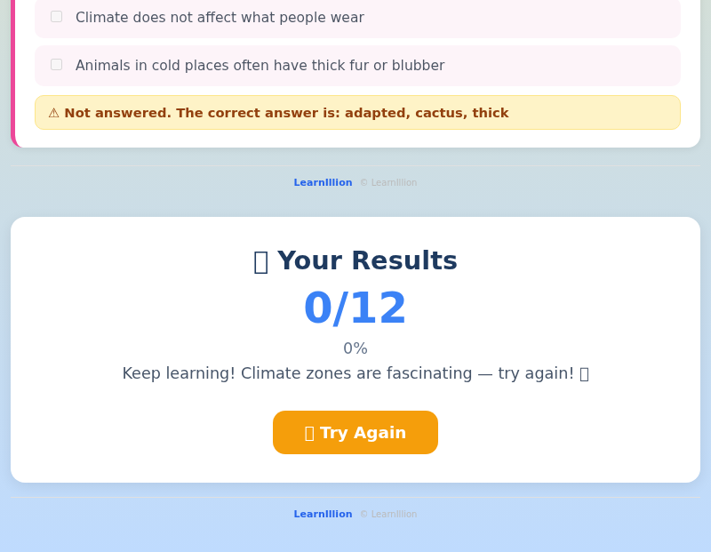 Climate Zones Explorer – Year 3 Geography